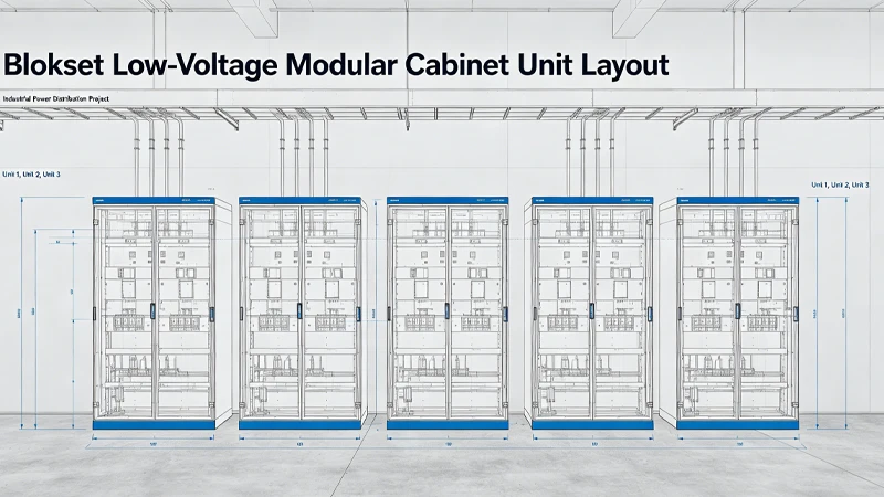 Blokset low-voltage modular cabinet unit layout for industrial power distribution projects
